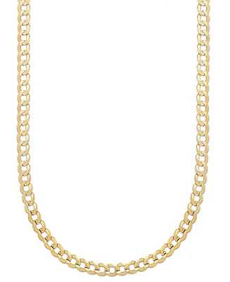 22" Open Curb Link Chain Necklace (5-3/4mm) in Solid 14k Gold
