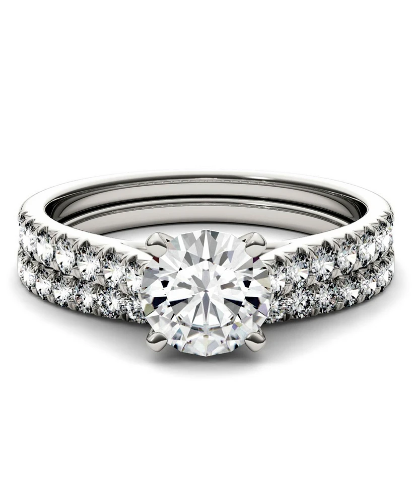 Moissanite Bridal Set (1-5/8 ct. t.w. Diamond Equivalent) 14k white gold