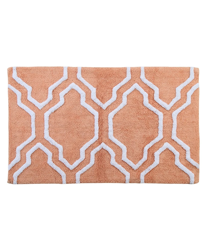 Saffron Fabs Quatrefoil Non-Skid Cotton Bath Rug