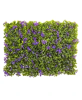 Nearly Natural 6x6" Purple and Green Clover Mat, Set of 12