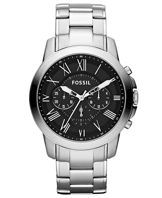 Fossil Men's Chronograph Grant Stainless Steel Bracelet Watch 44mm FS4736
