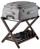Winsome Remy Luggage Rack with Shelf In Cappuccino