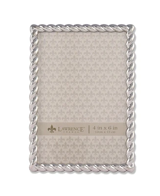 Lawrence Frames 710046 Silver Metal Rope Picture Frame - 4" x 6"