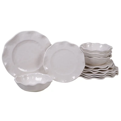 Certified International Perlette Cream Melamine 12-Pc. Dinnerware Set