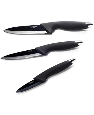 Ozeri Elite Chef 3-Piece Black Ceramic Knife Set