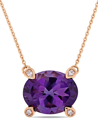 Amethyst (2-3/8 ct.t.w.) and Diamond Accent 17" Necklace in 10k Rose Gold