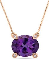 Amethyst (2-3/8 ct.t.w.) and Diamond Accent 17" Necklace in 10k Rose Gold