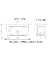 Shaker Cottage Bench with Shelf, Espresso