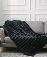 Cheer Collection Ultra Soft Faux Fur to Microplush Reversible Cozy Warm Throw, 50" x 60"