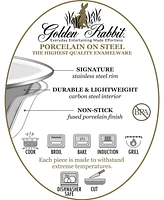 Golden Rabbit Solid White Enamelware Collection 20" Serving Tray