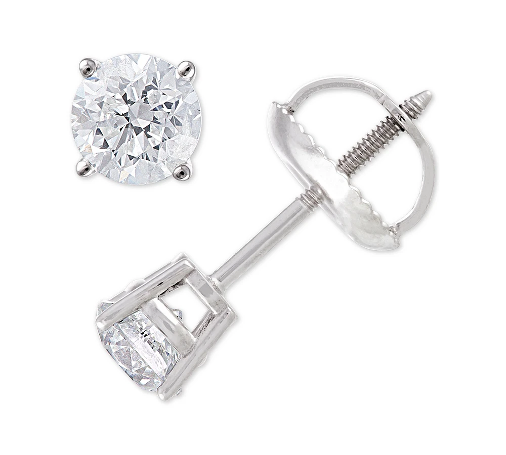Diamond Stud Earrings (1/2 ct. t.w.) 14k White Gold or