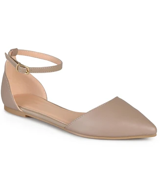 Journee Collection Women's Reba Ankle Strap Pointed Toe Flats