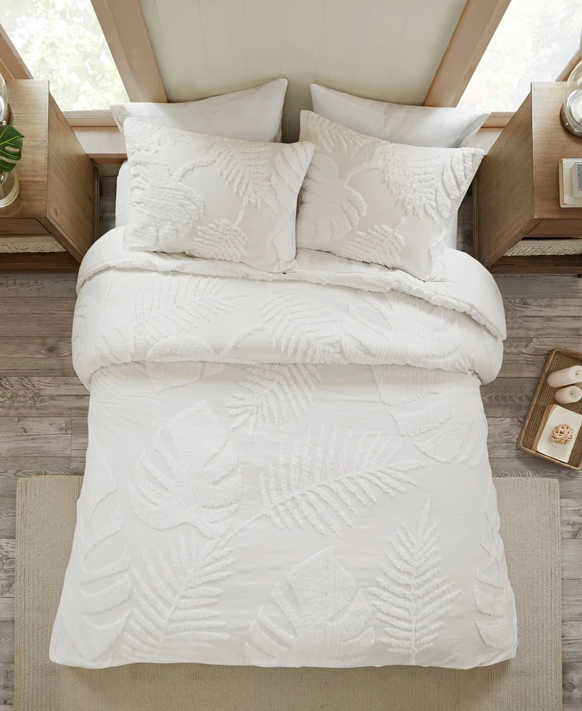Madison Park Bahari Palm Tufted 3-Pc. Duvet Cover Set