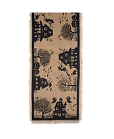 Design Imports Haunted House Burlap Table Runner