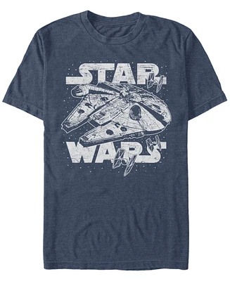 Star Wars Men's Classic Millennium Falcon Starry Short Sleeve T-Shirt