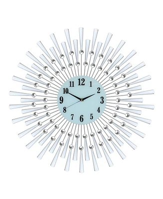 Three Star Sunburst Wall Clock