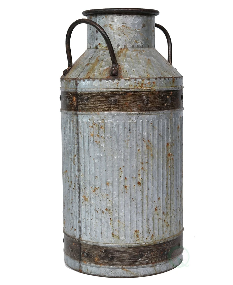 Vintiquewise Galvanized Metal Rustic Milk Can