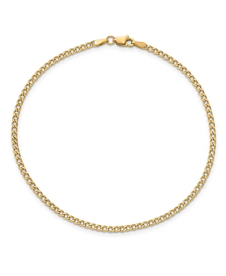 Curb Link Chain Anklet in 14k Yellow Gold