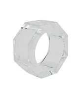 Saro Lifestyle Glass Crystal Octagonal Facet Napkin Ring, Set of 4