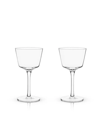 Viski Raye Angled Crystal Nick & Nora Glasses Set of 2, 6 Oz