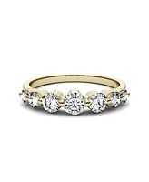 Moissanite Graduated Seven Stone Band 7/8 ct. t.w. Diamond Equivalent 14k White, Yellow, or Rose Gold