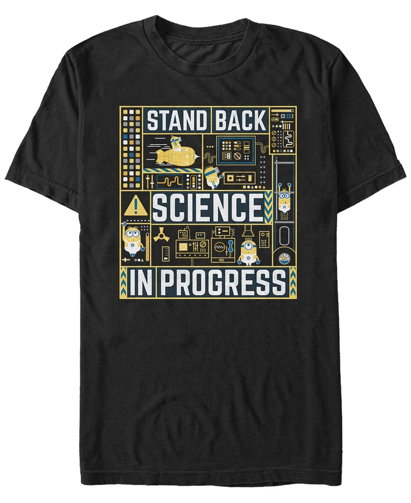 Minions Illumination Men's Despicable Me 3 Stand Back, Science Progress Short Sleeve T-Shirt