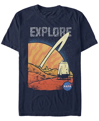 Nasa Men's Distorted Explore Space Logo Short Sleeve T-Shirt