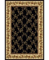Closeout! Km Home 1427/1722/Black Navelli Black 7'9" x 9'6" Area Rug