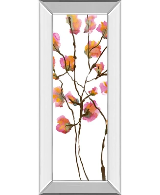 Classy Art Inky Blossoms I by Deborah Velasquez Mirror Framed Print Wall Art - 18" x 42"