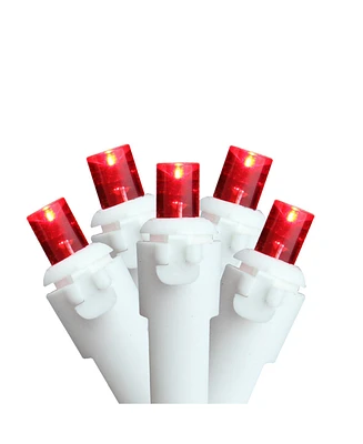 Northlight Set of 50 Red Led Wide Angle Christmas Lights - White Wire