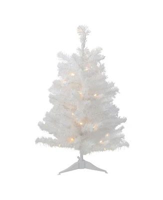 Northlight 3' Pre-Lit Led Snow White Medium Artificial Christmas Tree - Clear Lights