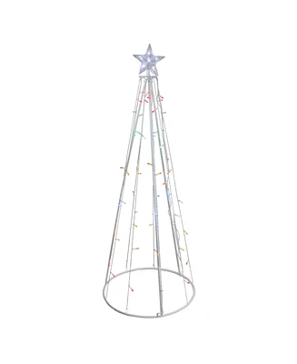 Northlight 5' Multi-Color Led Lighted Show Cone Christmas Tree Outdoor Decoration