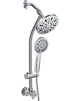 AquaDance 28-inch Drill-Free Stainless Steel Slide Bar Combo Shower Head