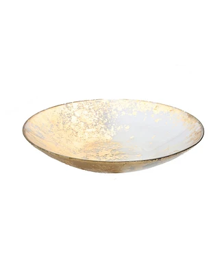 Classic Touch Smoked Glass Bowl with Scattered Gold Tone Design