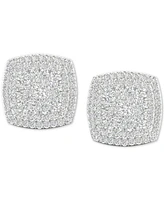 Diamond Square Cluster Stud Earrings (1/2 ct. t.w.) in Sterling Silver