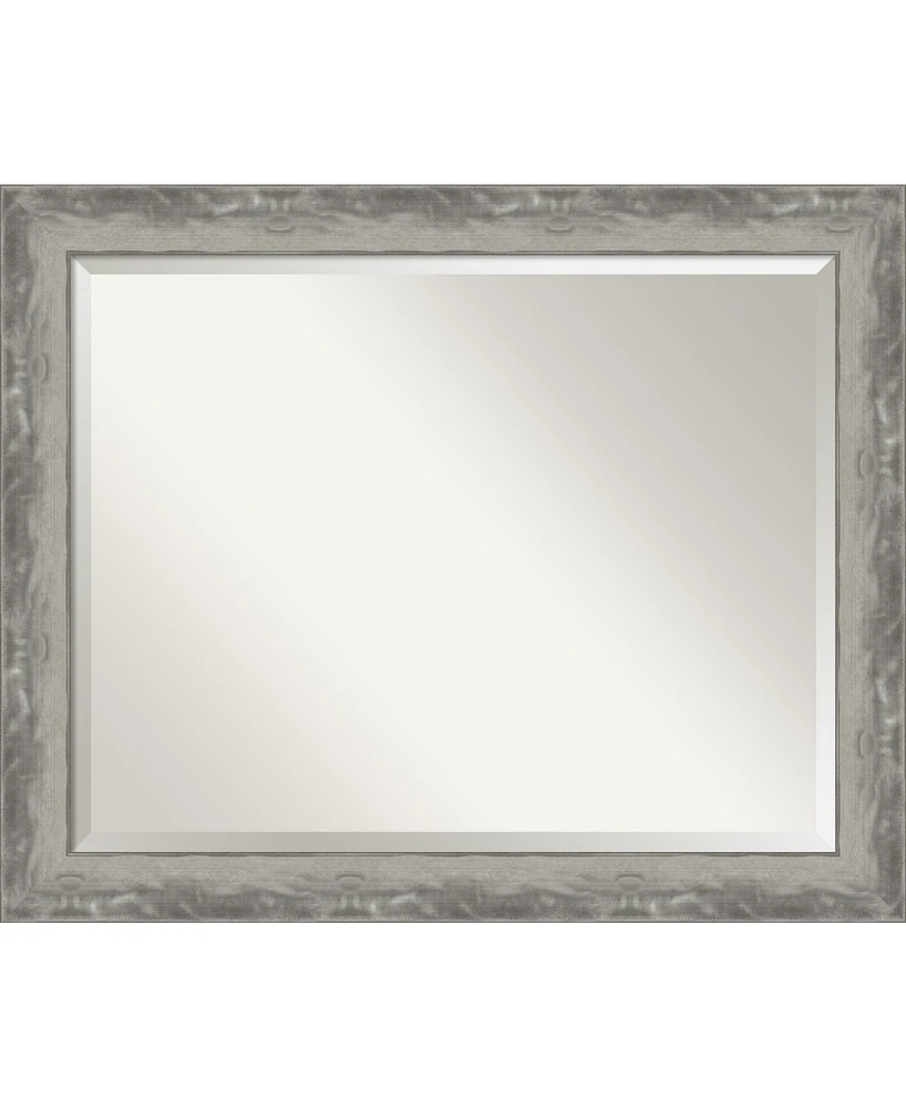 Amanti Art Waveline Silver-tone Framed Bathroom Vanity Wall Mirror, 32.38" x 26.38"