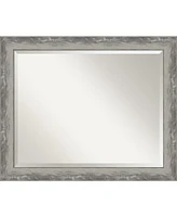 Amanti Art Waveline Silver-tone Framed Bathroom Vanity Wall Mirror, 32.38" x 26.38"