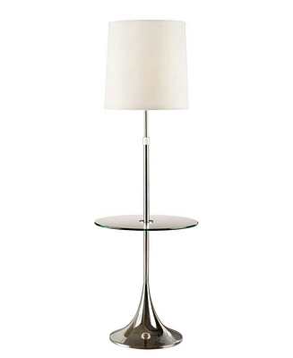 Artiva Usa Enzo Modern Adjustable 52 To 65" Floor Lamp with Tempered Glass Table