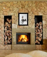 Trendy Decor 4U Galloping Stallion by andreas Lie, Ready to hang Framed Print, Black Frame, 19" x 15"