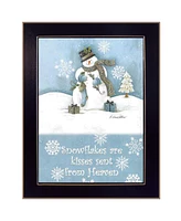 Trendy Decor 4U Trendy Snowman By Diane Arthur, Printed Wall Art, Ready to hang, Black Frame, 10" x 14"