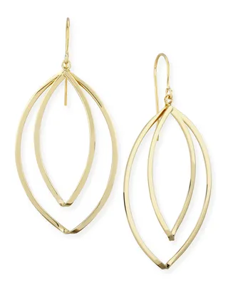 Marquise Twist Drop Earrings Set in 14k Gold