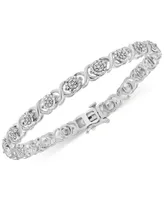 Diamond Link Bracelet (1/4 ct. t.w.) in Sterling Silver or 14k Yellow Gold Over Sterling Silver