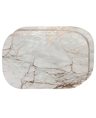 Dainty Home Foiled Marble Granite Thick Cork Heat Resistant 12" x 18" Placemats - Set of 2