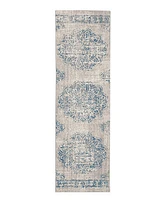 Closeout! Scott Living Expressions Dharma Medallion Indigo 2'4" x 7'10" Runner Rug