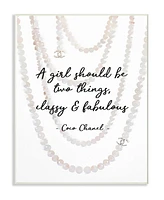 Stupell Industries Classy and Fabulous Fashion Quote with Pearls Wall Plaque Art, 10" L x 15" H