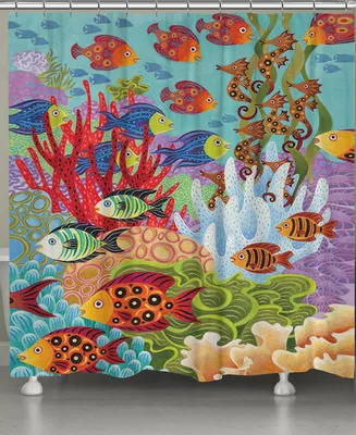 Laural Home Fish in the Hood Shower Curtain, 71" x 72"