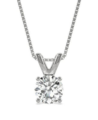Moissanite Solitaire Pendant 1 ct. t.w. Diamond Equivalent 14k White or Yellow Gold