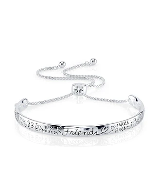 Unwritten "Friends" Silver Plated Adjustable Bolo Bracelet