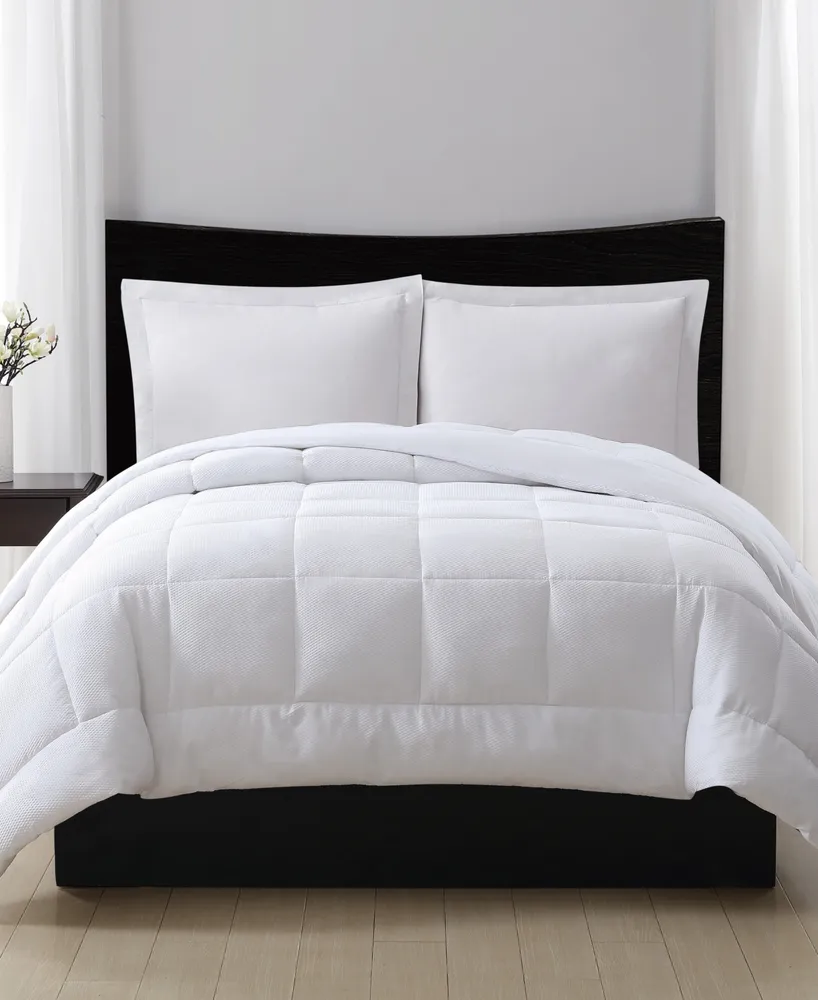 London Fog Embossed Dot Seersucker Down Alternative Comforter, Full/Queen
