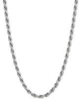 Rope Link 24" Chain Necklace in Sterling Silver